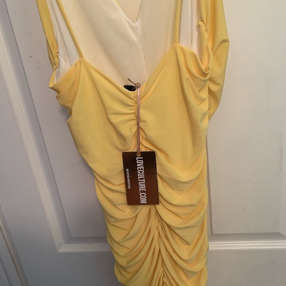 Mini Yellow Bodycon Dress - Picture 5 of 7